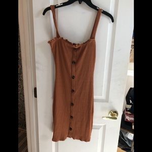 Cute sand ribbed mini dress